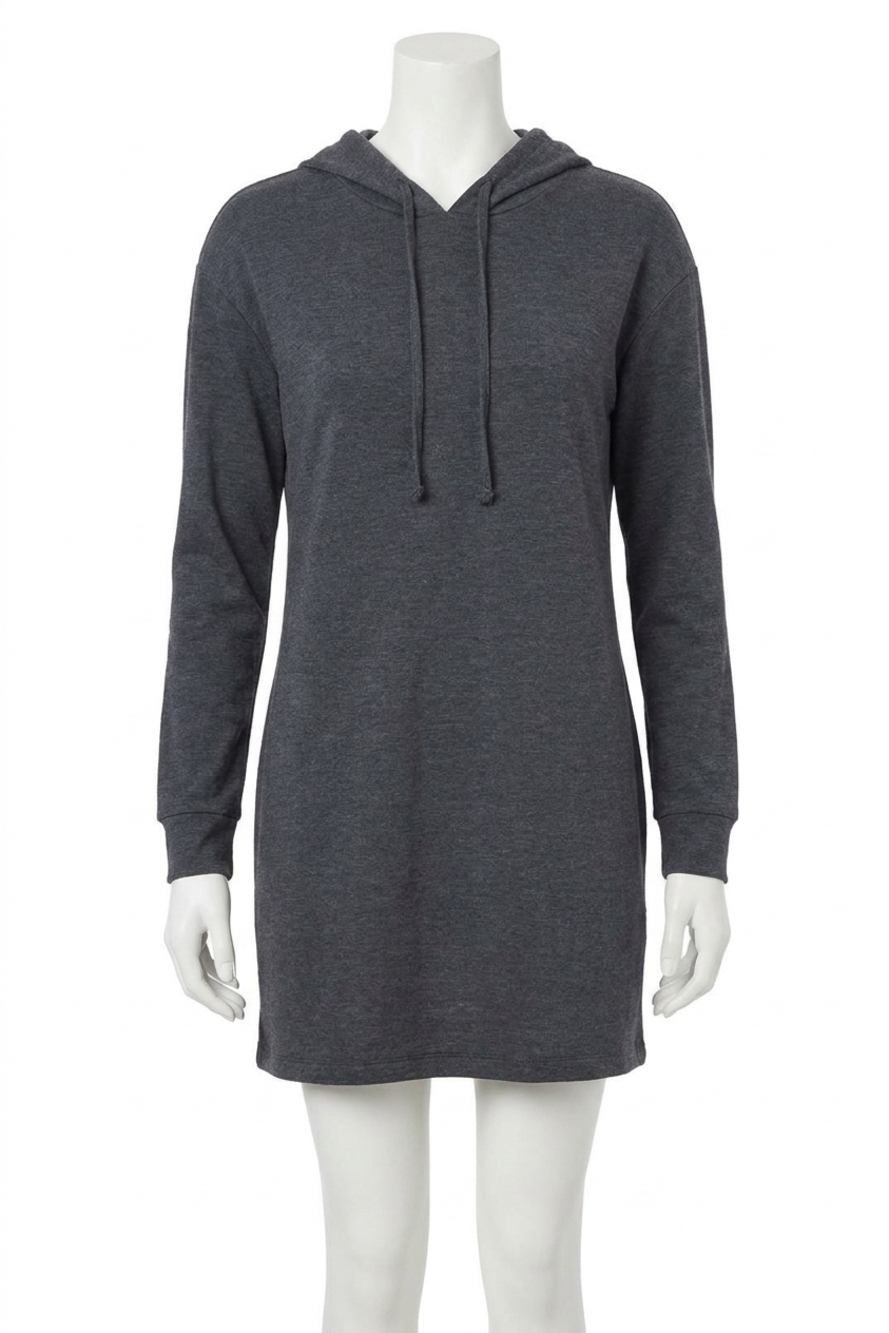 NEW CHASER long sleeve hoodie dress in phantom
